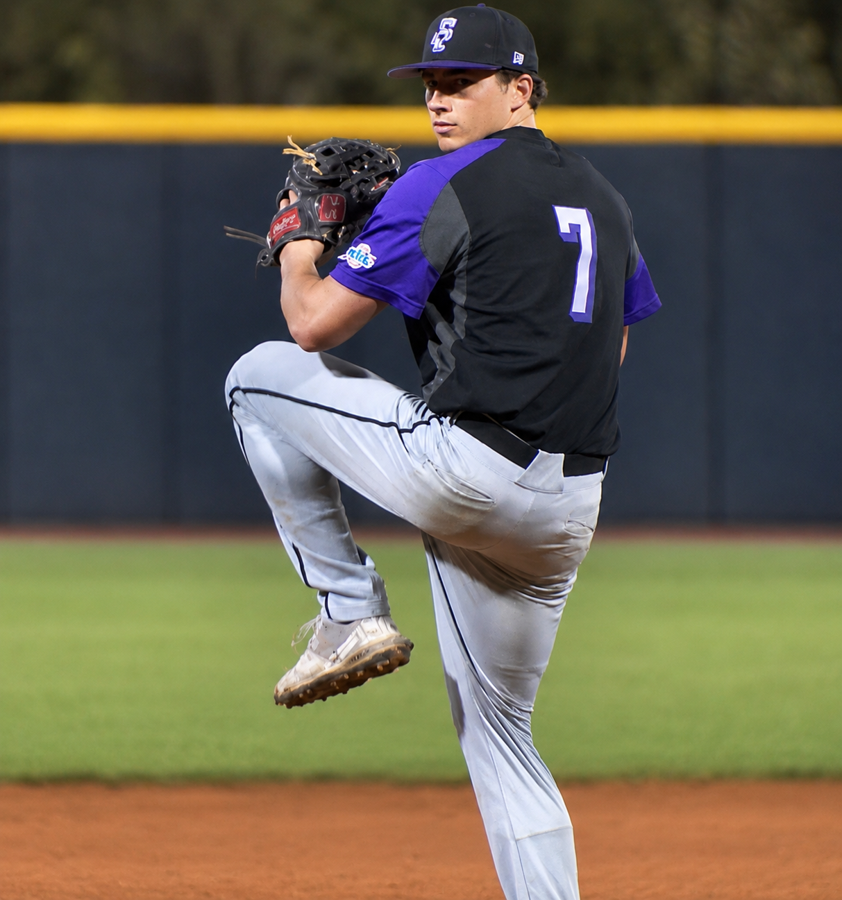 Jack Colella in his Hartford Hawks collegiate uniform on the field